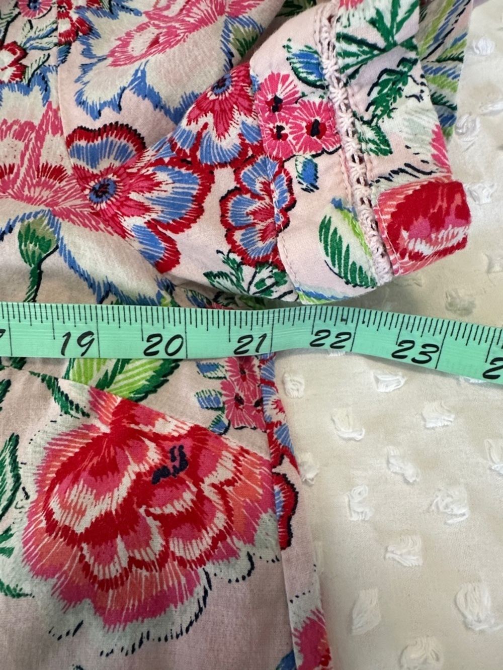 Crown&Ivy Boho Cottagecore Romantic Southern Belle Chic Floral Pink Blouse SzL - Picture 11 of 12